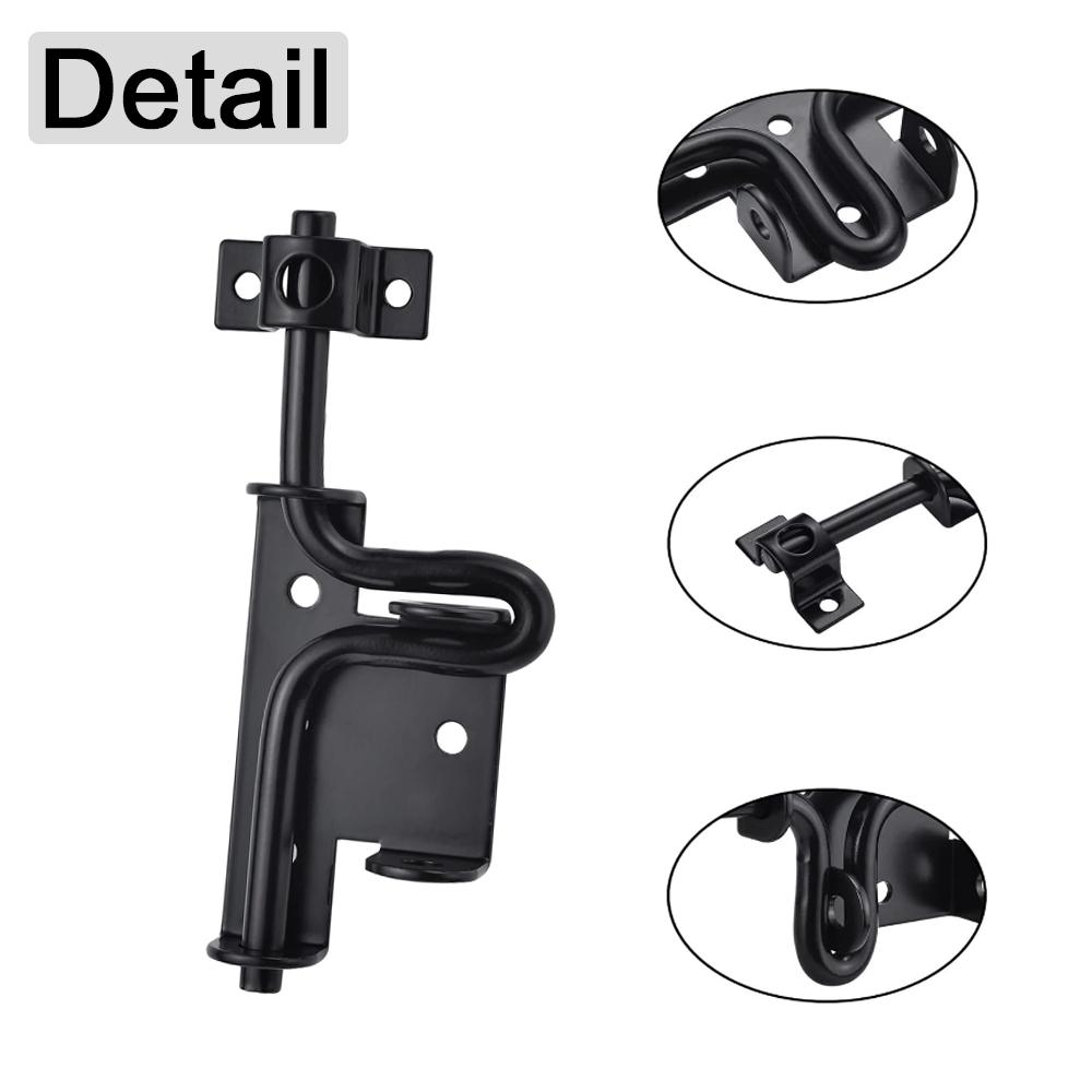 Slide Bolt Gate Latch Iron Bolt Sliding Lock Black Bolt Gate Lock with Screws for Outdoor Doors Sheds Barn Door Home Hardware 1p