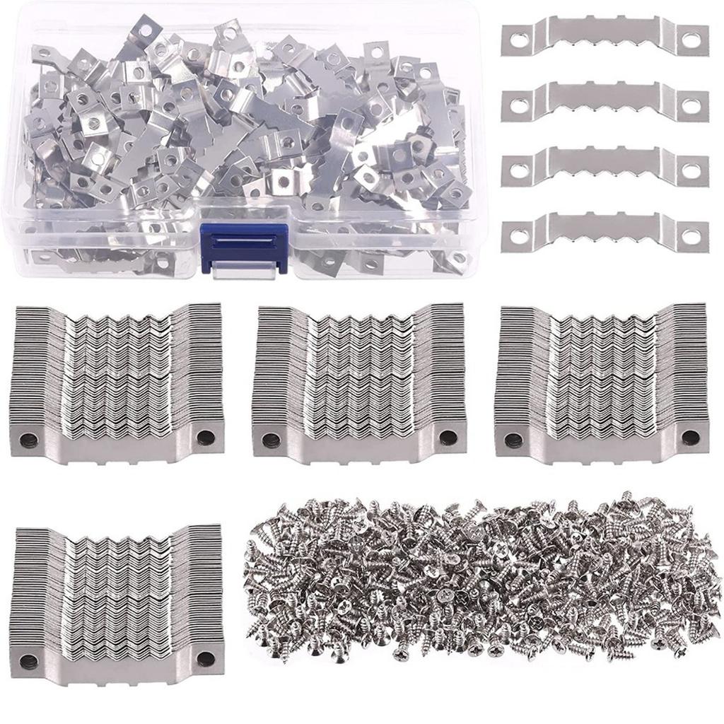 Sågtand Bildramshängare Hängande Fotovägg Oljemålning Spegel Sågtandskrokar med Skruvar