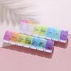 Rainbow Piano 7-Compartment Pop-up Pill Box - Portable, Large Capacity, Press-Down Case