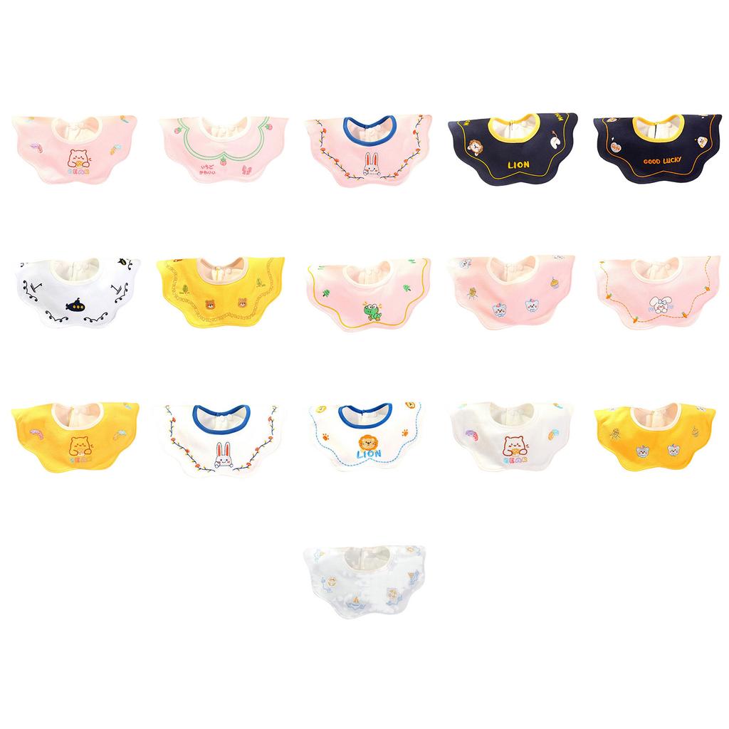 Adjustable Snap Closure Muslin Drooling Bib Convertible Saliva Towel Neck Scarf for Infants Toddler Nursing Daily