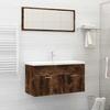 Vidaxl 2-Piece Bathroom Furniture Set, Smoked Oak