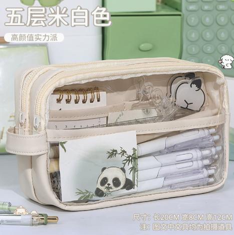 Large Capacity Clear Pencil Case - Transparent Pencil Pouch for School Supplies, College,