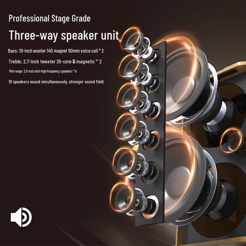 MALONE M-8088 High Power Portable Karaoke Trolley Speaker CN plug (adapter included) (CN version)
