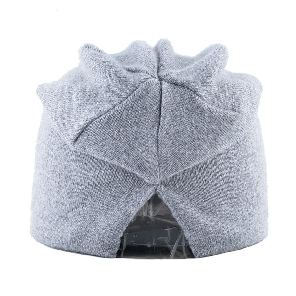 Winter Knitted Beanie Hats For Women Pearls Rhinestone Flower Knit Wool Beanies Ladies Angora Hat