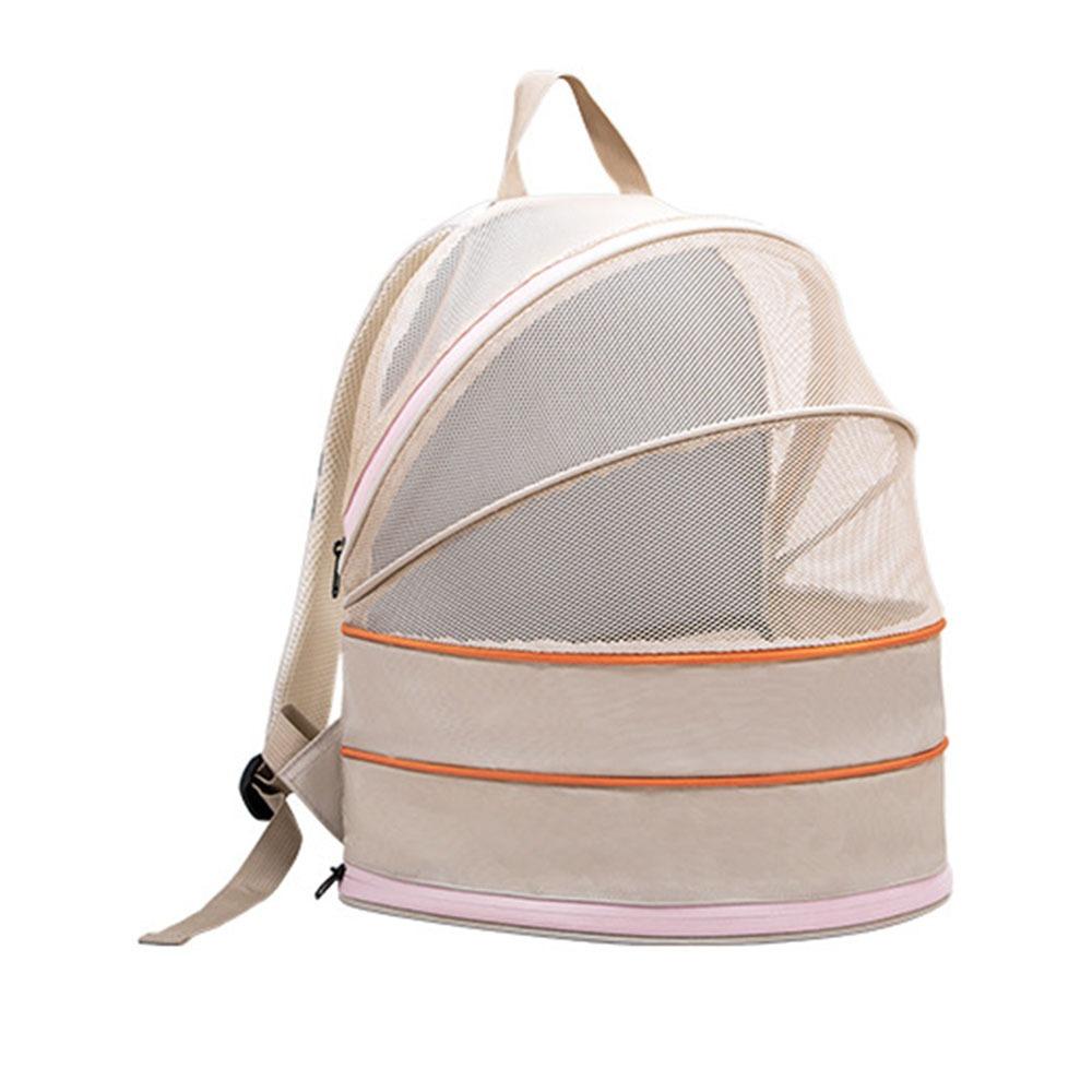 

Large Capacity Expandable Dogs Carrier Foldable Portable Pet Bed Breathable Pet Backpack Daily Use бежевый