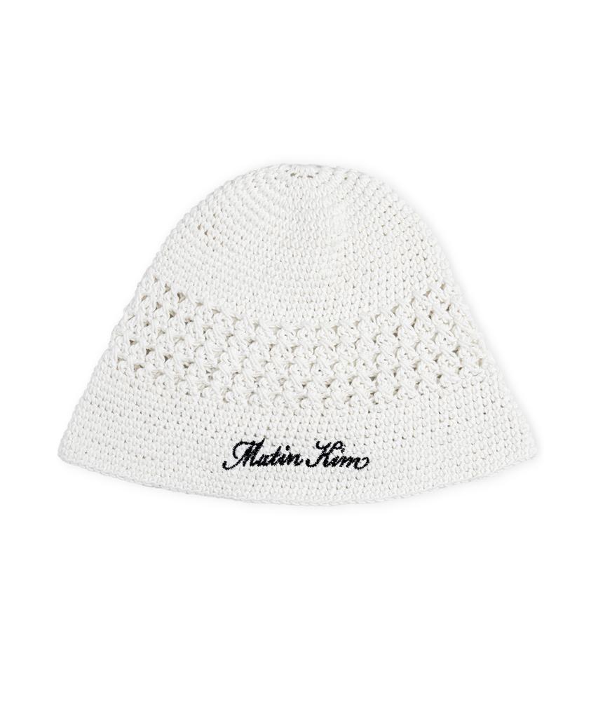 Mattengkim Crochet Cotton Bucket Hat In White
