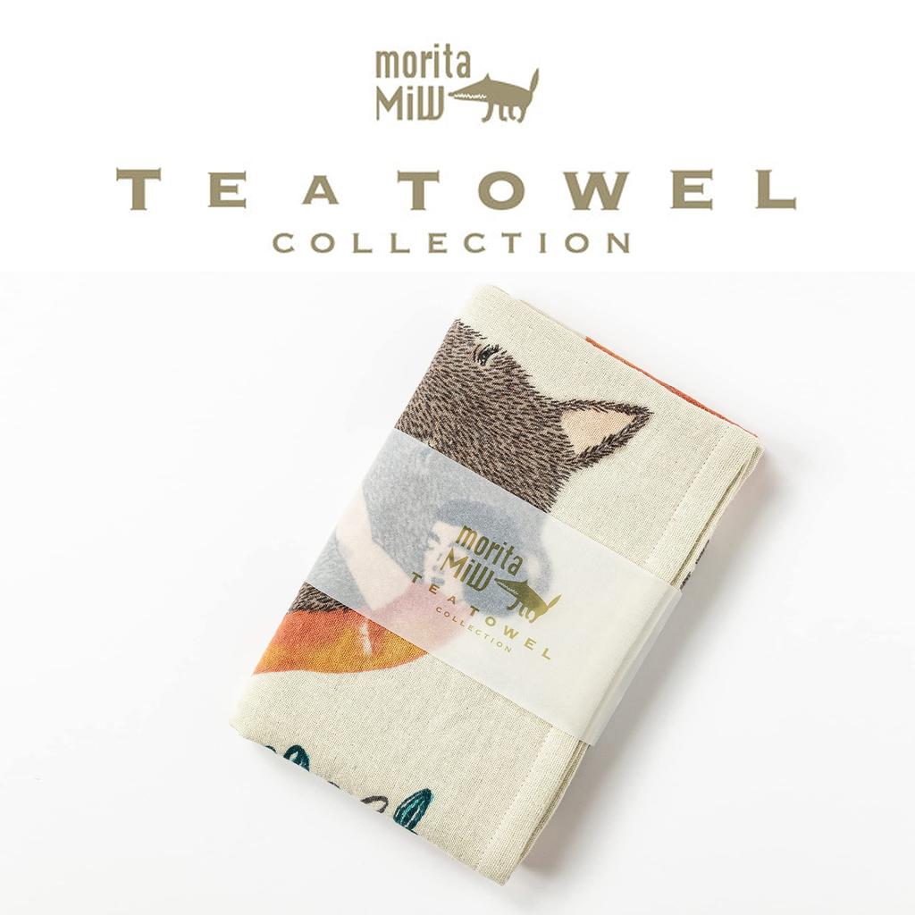 Kusunokibashi Monori [moritaMiW] Wolf Geschirrtuch "Usual Miracle" Blau [1-67961-21-B] Hergestellt in Japan