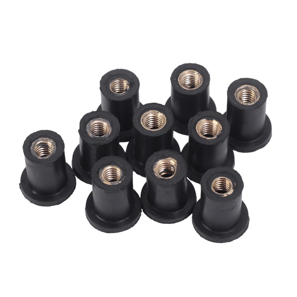 10pcs Motorcycle Modification Rubber Nuts Fasteners Motorcycle Windshield Nuts Decorative Accessories Brass Nuts Riveting Tools