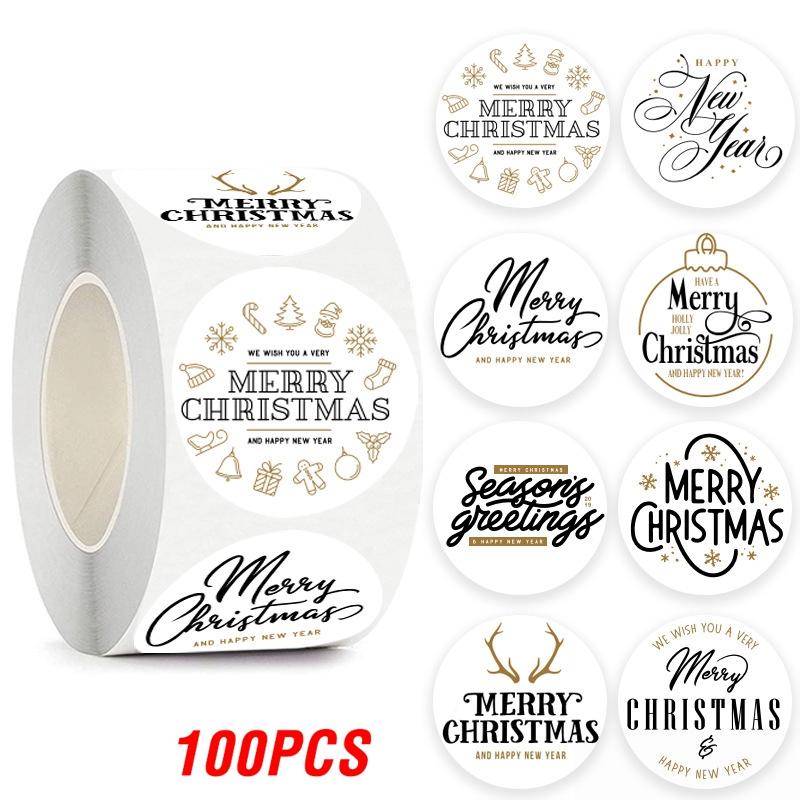 100-500Pcs Top-Grade Merry First-Class Christmas High-Standard Sticker Superior-Grade Christmas First-Class Party Top-Grade Decoration