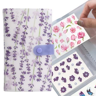 120 Slots Nail Sticker Organizer Album Nail Art Decals Book for Small Tattoos Stickers Sorted Holder Storage