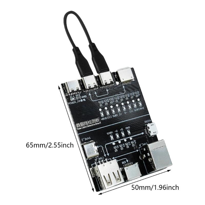 Tragbarer Kabeltester Datenkabel-Erkennungsplatine Für USB A, USB C, MicroUSB, Mit Langlebigkeit Einfache Bedienung