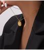 18k Gold & Titanium Steel Pearl Necklace - European & American Geometric Design, Light Luxury, Non-Fading.