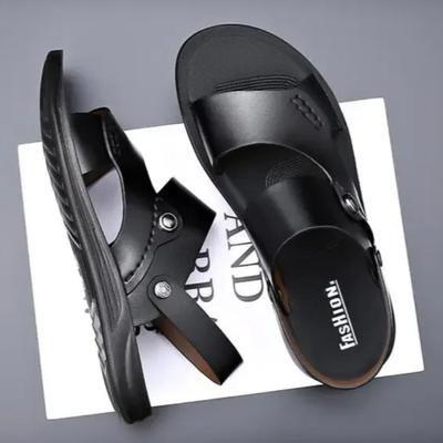Fashion Men's Sandals High Quality Cowhide Leather Sandals Fashion Outdoor Casual Sport Sandals for Men Summer Open-toe Beach Sandalias