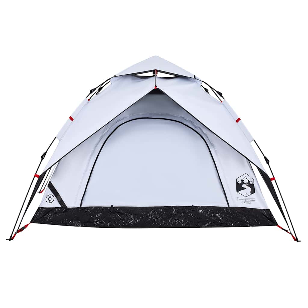 Dome Camping Tent for 3 Persons White Blackout Quick Release