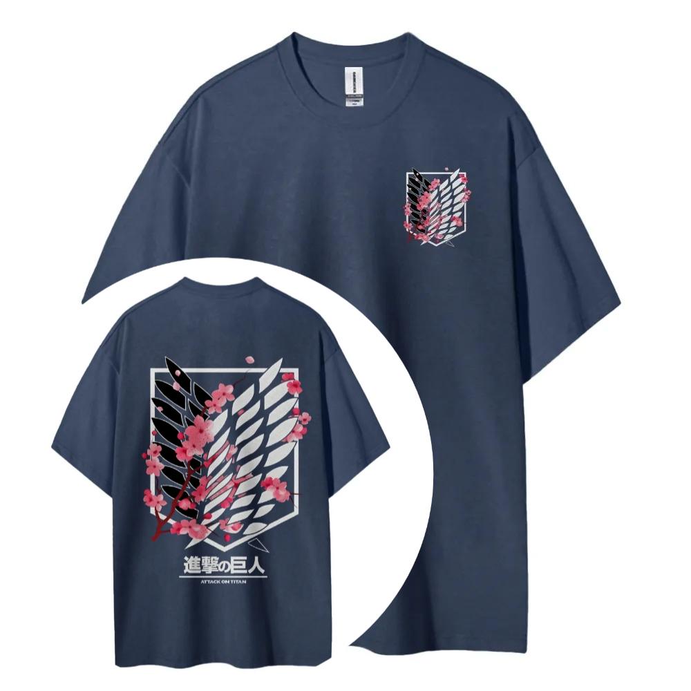 Attack On Titan Cotton Unisex Round Neck Anime TShirt Mens and Womens Summer Fashion High Quality Breathable Street TShirt