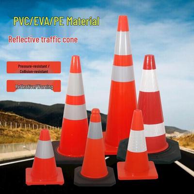Reflective 70cm Rubber Traffic Cone - Road Safety Construction Warning Bollard