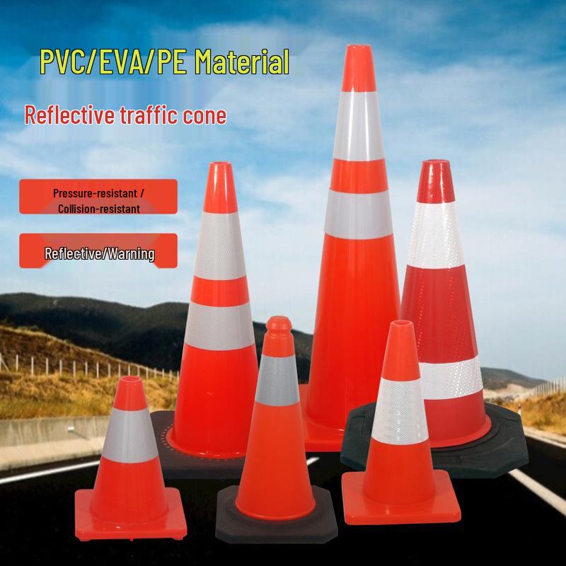 Reflective 70cm Rubber Traffic Cone - Road Safety Construction Warning Bollard