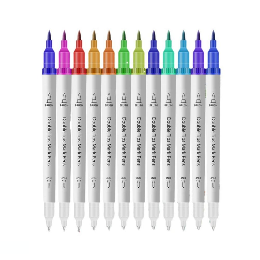 Waterproof Double Tip Art Markers Pen Set for Drawing Sketching Manga Coloring Watercolor Paint Brush Art Stationery Supplies
