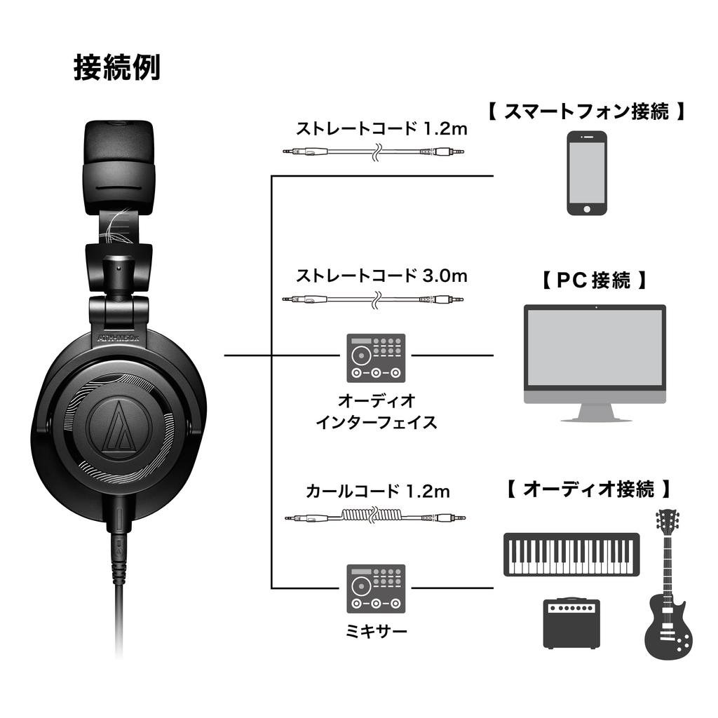 ENSO Wired Monitor Matte Black Limited Edition for Studio Track and Gaming Audio-Technica ATH-M50x Headphones, (2025 Color) Recording, Mixing, DJing,