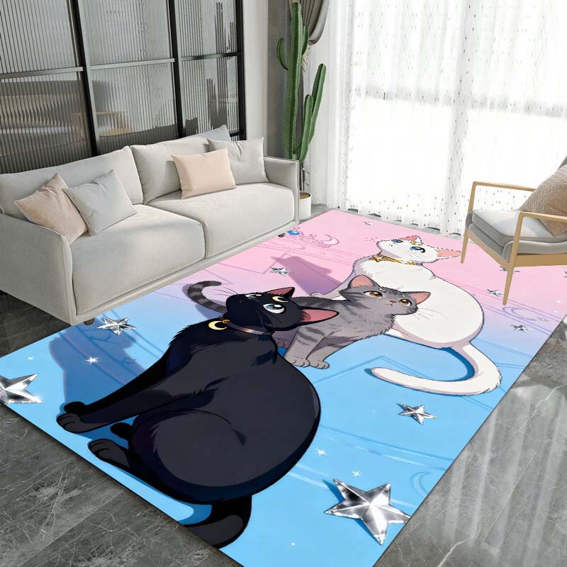 Schöne Kriegerin Sailor Moon 3D Teppich, Geeignet für Wohnzimmer, Schlafzimmer und andere Heimdekoration, Rutschfeste Fußmatte und Geschenkwahl.