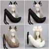 Wolf tail cos props simulation beast ear headband cute plush dress up accessories wolf lone wolf headband headdress