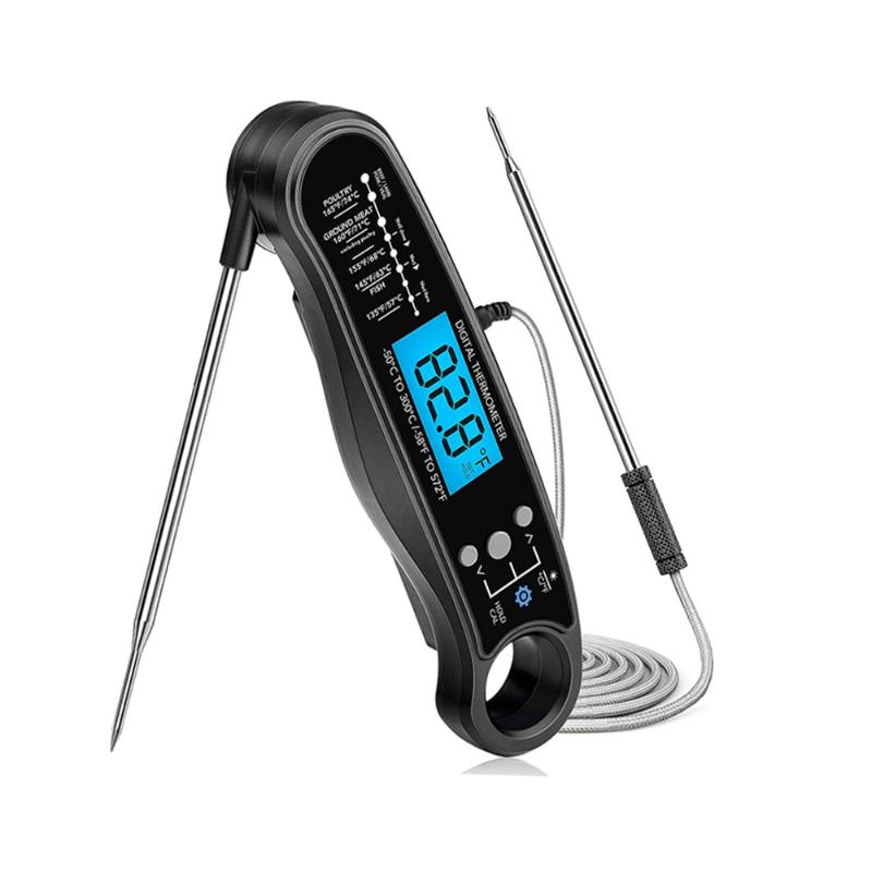 Kitchen Digital Food Thermometer 2 Probes with Bright Backlight for BBQ Grilling Oven Accurate Cooking
