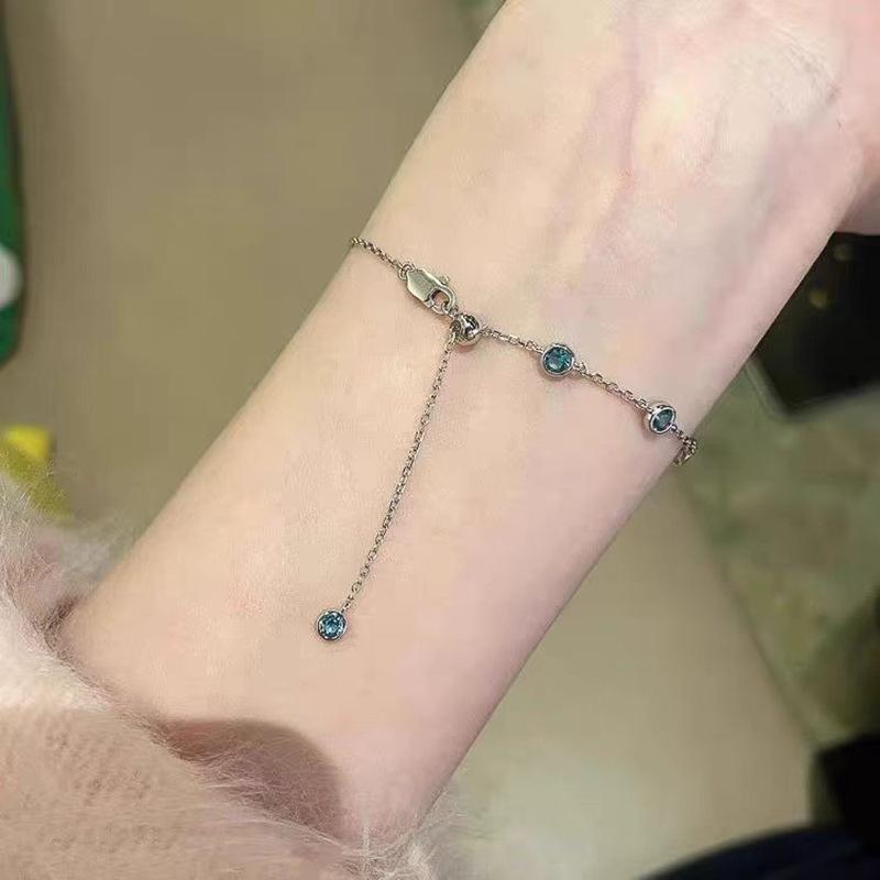 Zhuozhifan 2025 S925 Silver Para Color Bubble Bracelet-Anklet, Trendy & Versatile Summer Jewelry.