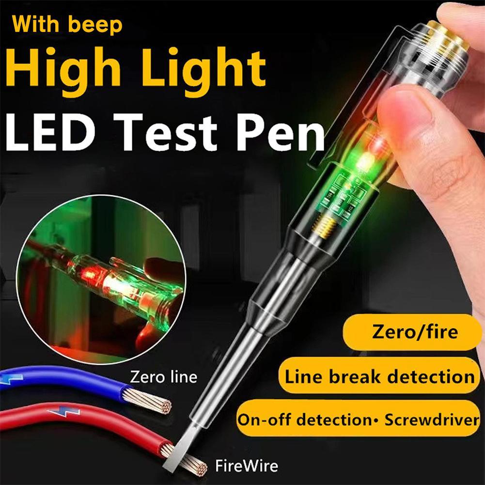Induced Electric Tester Pen Screwdriver Probe Light Voltage Tester Detector AC/DC 70-250V Test Pen Electrical Line Detector