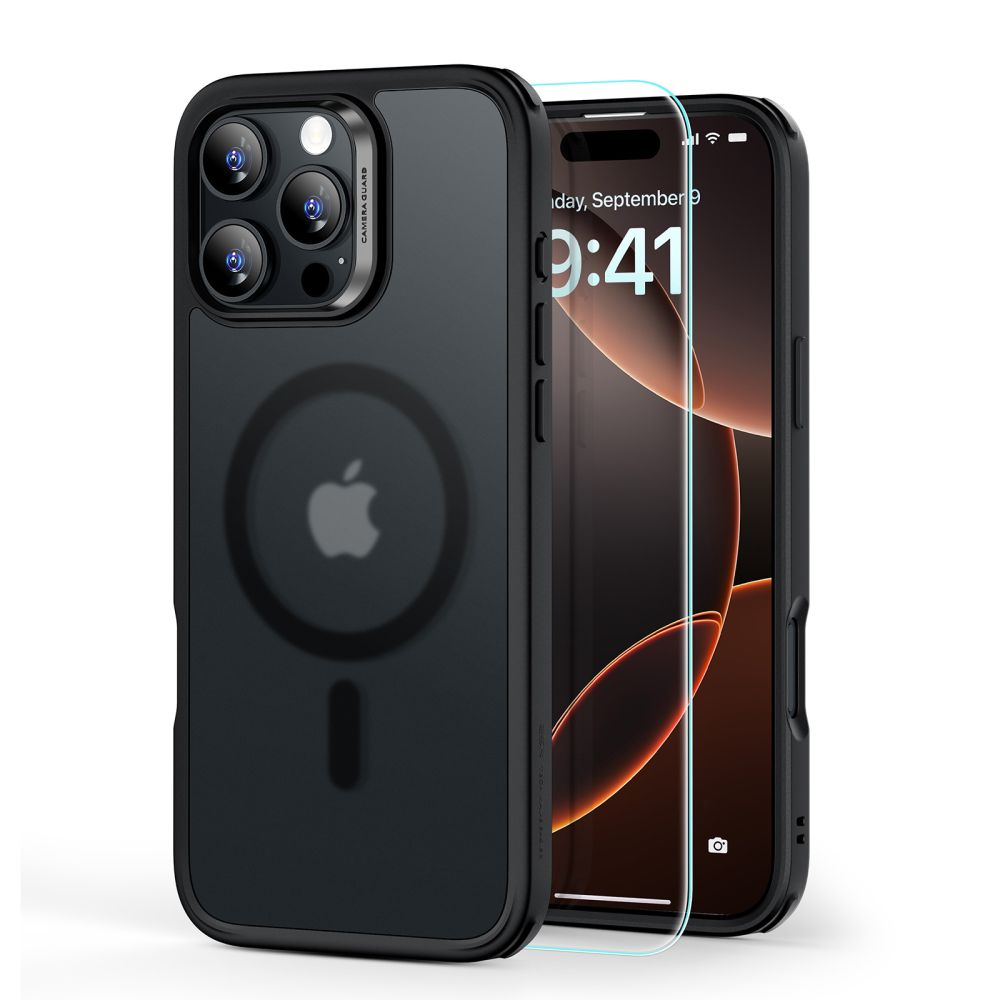 Esr Classic Hybrid Halolock Magsafe & Tempered Glass Iphone 16 Pro Max Frosted Black