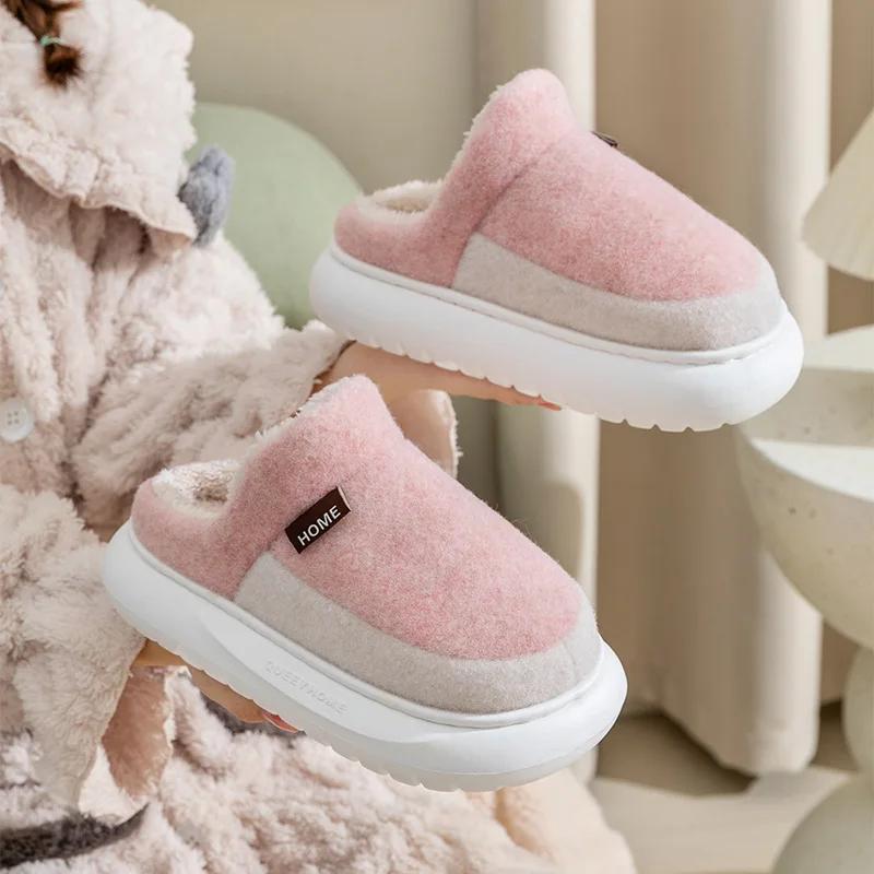 Fashion Winter Platform Women's Home Slippers Flats Fluffy Luxury Designer Woman Shoes Indoor Casual Plush Footwear Fuzzy Fur Slides New