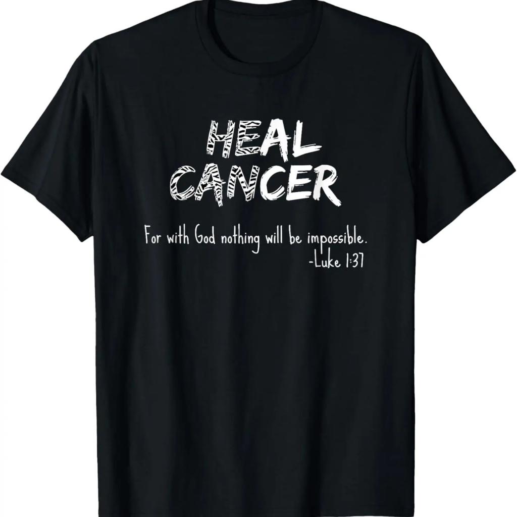 He Can Heal Cancer Christian _ Zebra Print Rare Cancers T-Shirt