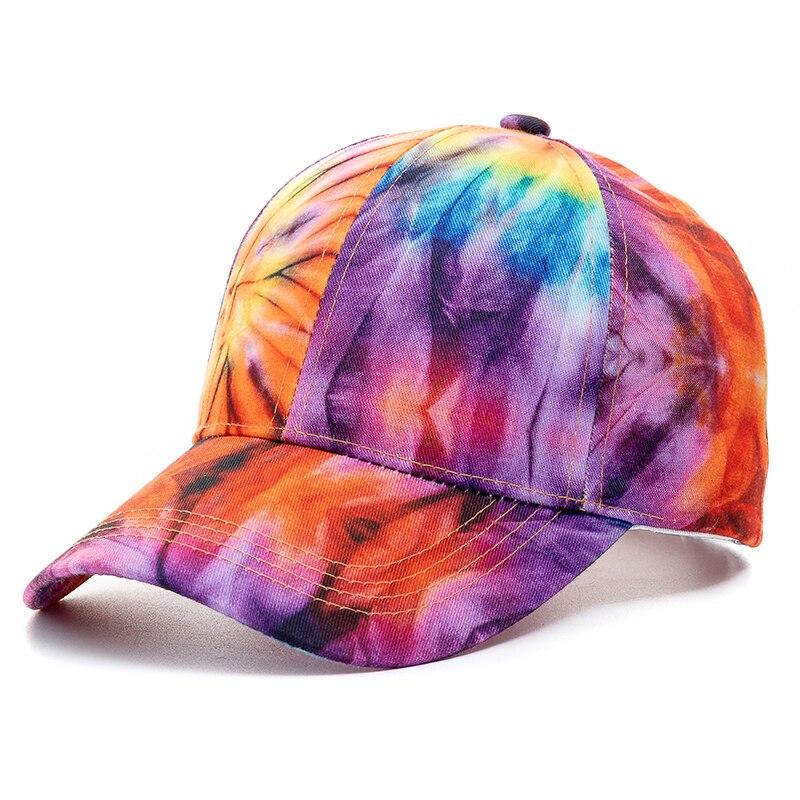 New Outdoor Casual Tie Dye Cap For Women Rainbow Colorful Baseball Cap Female Casual Streetwear Summer Hat