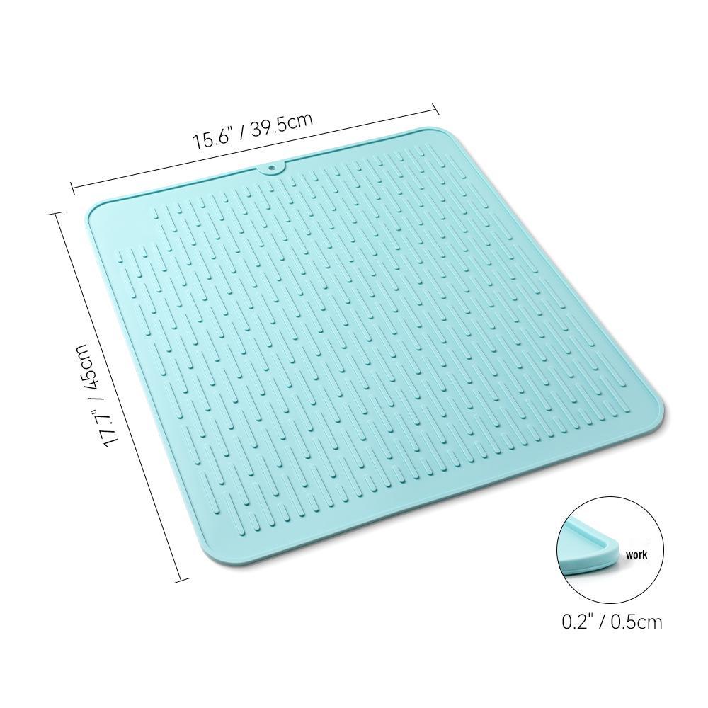 Large Non-Slip Silicone Heat-Resistant Drain Pad for Kitchen Countertop Protection