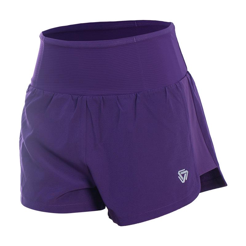 Women's Quick-Dry High-Waist Shorts with Zipper Pocket & Anti-Exposure Lining for Running & Fitness