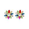 2025 Elegant Women's Emerald Leaf Crystal Stud Earrings
