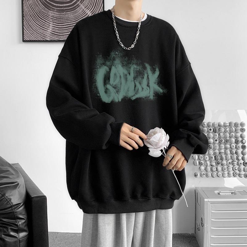 Sweater Men's Spring and Autumn Round Neck Pullover Large Size Men's Loose Men's Jacket Sports Long-sleeved Bottoming Shirt Men's Top