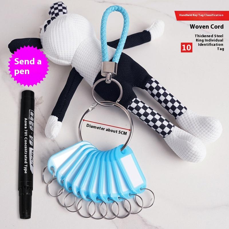 Leather Handheld Classification Key Card 10 Signboards Keychain Hanging Handheld Keychain Rentals Labels Storage Tags