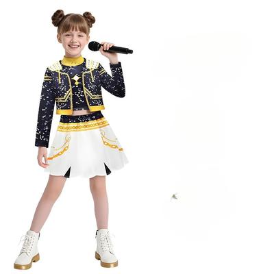 Anime Girls Zoey Mira Cosplay Costume Kids Fancy Party Dress Idol Movie Cosplay Halloween Carniva Clothes Golden Stage Suits