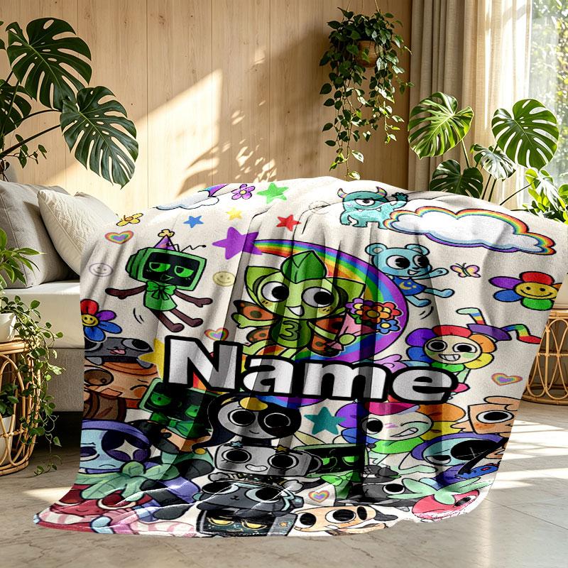 Coperta Personalizzata con Stampa Dandy's World, Decorazione per la Casa, Camera da Letto, Divano, Campeggio, Divano, Regali per Compleanno Natale