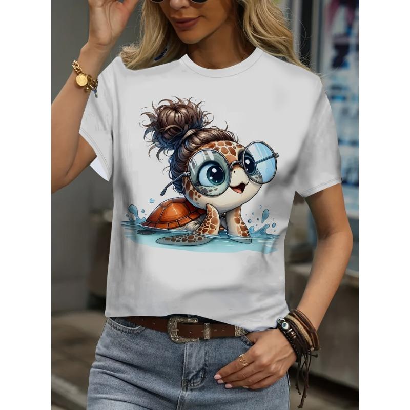 

Повседневная Универсальная Модная Высококачественная Удобная Футболка с коротким рукавом и круглым вырезом с животным принтом 6XL