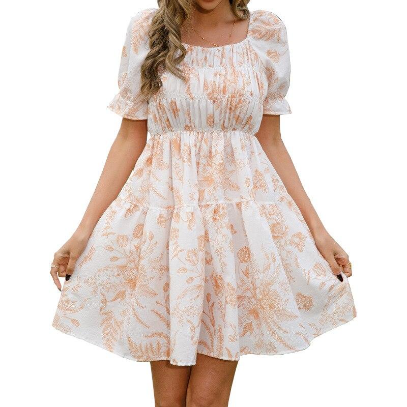 

Элегантное облегающее сексуальное женское платье 2022, летнее шифоновое вечернее платье с цветочным принтом, женский халат Femme Ladies XL белый