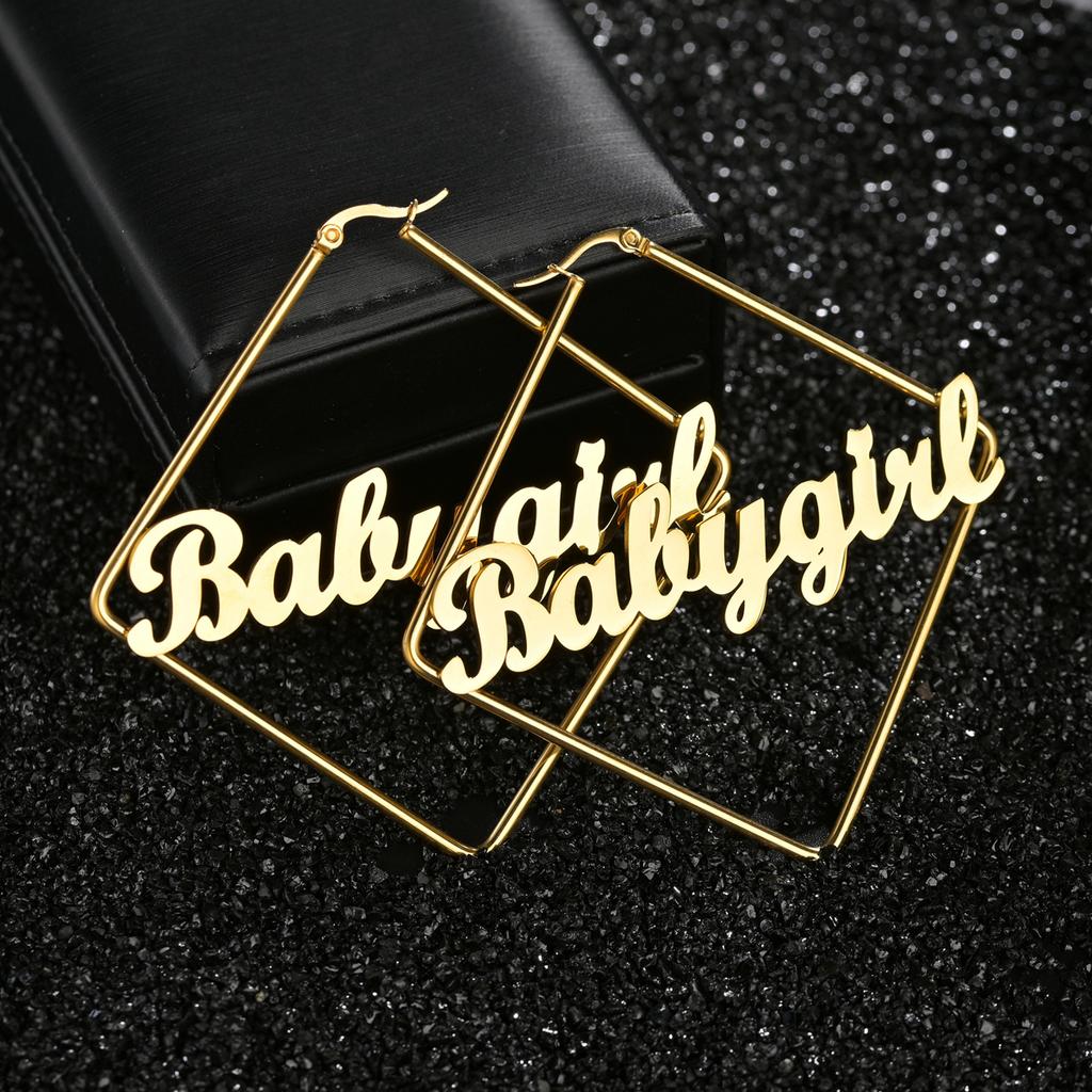 Atoztide Custom Name Earring High Quality Personalized Stainless Steel Letter Heart Star Earrings for Women Party Jewelry Gift