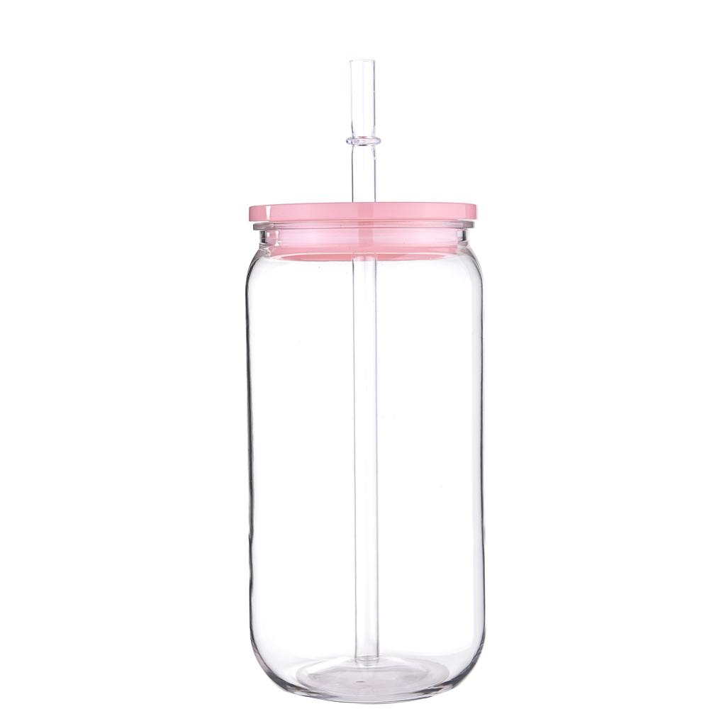 16oz PET Plastic Cups Equipped With Replaceable Colored Lid And Straw Can Hold Soda Juice Drinks Milks High Quality Cups