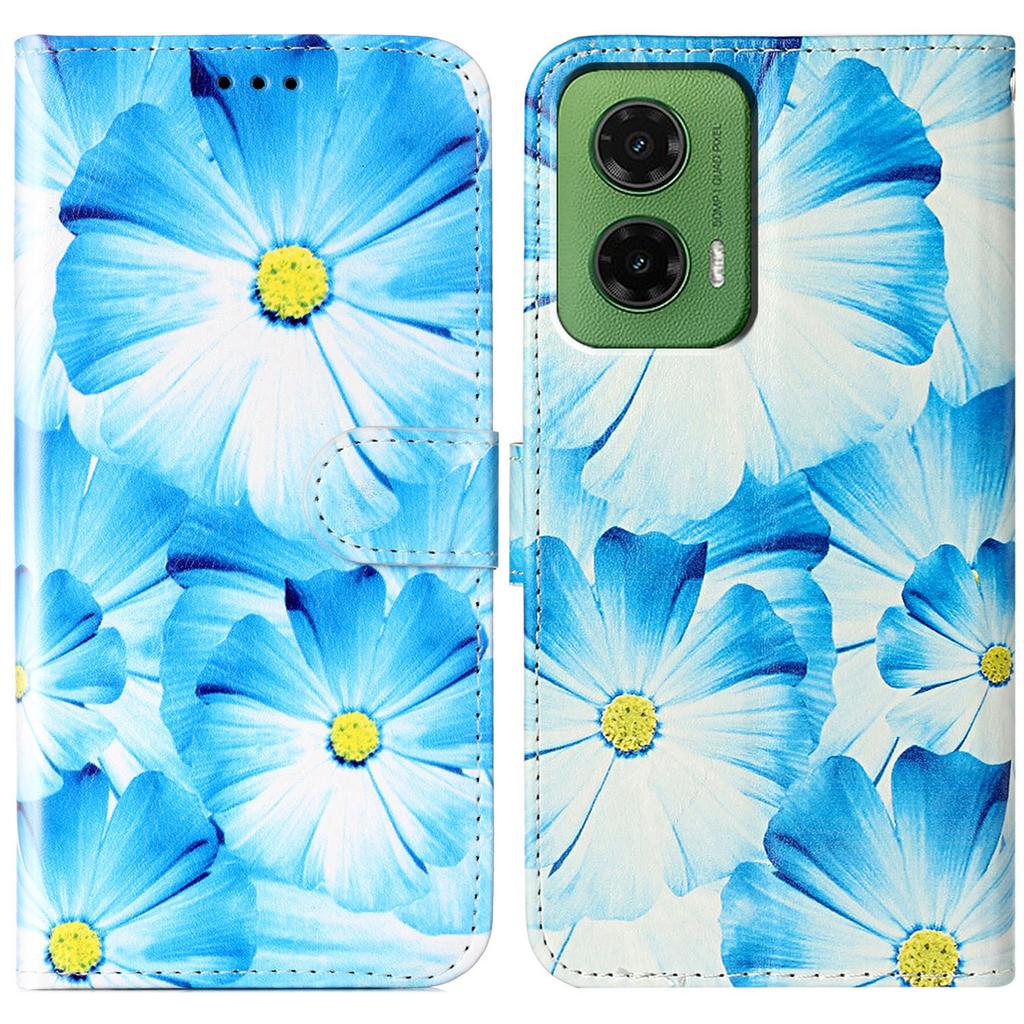 For Motorola Moto G35 5G Case Pattern PU Leather Flip Phone Cover