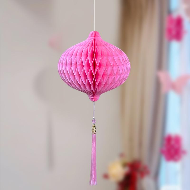 Wedding Décor Set: Honeycomb Balls, Folding Fans & Double Happiness Pendants for Groom's Room