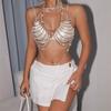 Pearl Chain Halter Body Chain Crop Top