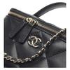 Chanel Calfskin Makeup Bag Handbag Women's Black AP4933-B22105-94305