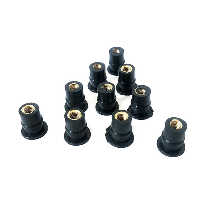 10/20/50/100 Pcs M5 Rubber WellNut 5mm Metric Motorcycle Windscreen Well Nut Wellnuts Brass NUTS For Windscreens Fairings Cowl
