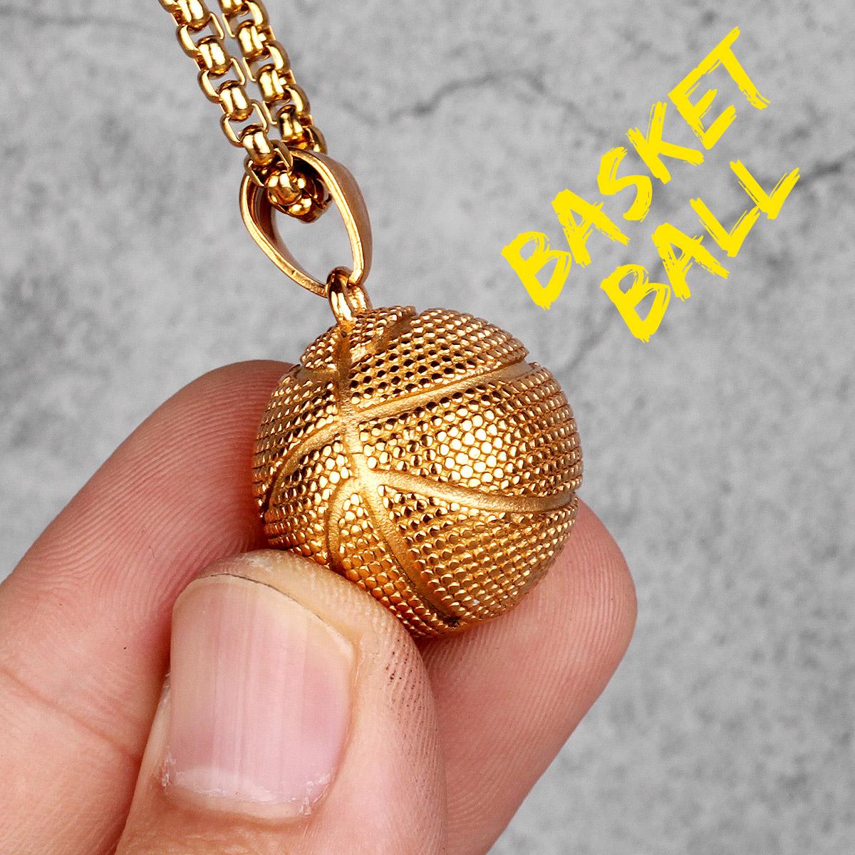 

Basketball Mens Long Necklaces Pendants Chain Hip Hop Punk for Boy Male Stainless Steel Jewelry Creativity Gift Wholesale 60cm