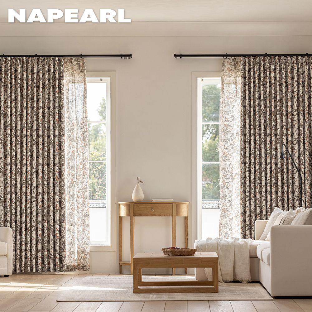 1 szt. NAPEARL Zasłony zaciemniające w stylu średniowiecznym amerykańskim z zasłonami z nadrukiem o wysokiej gęstości do sypialni, salonu, okna do dekoracji domu
